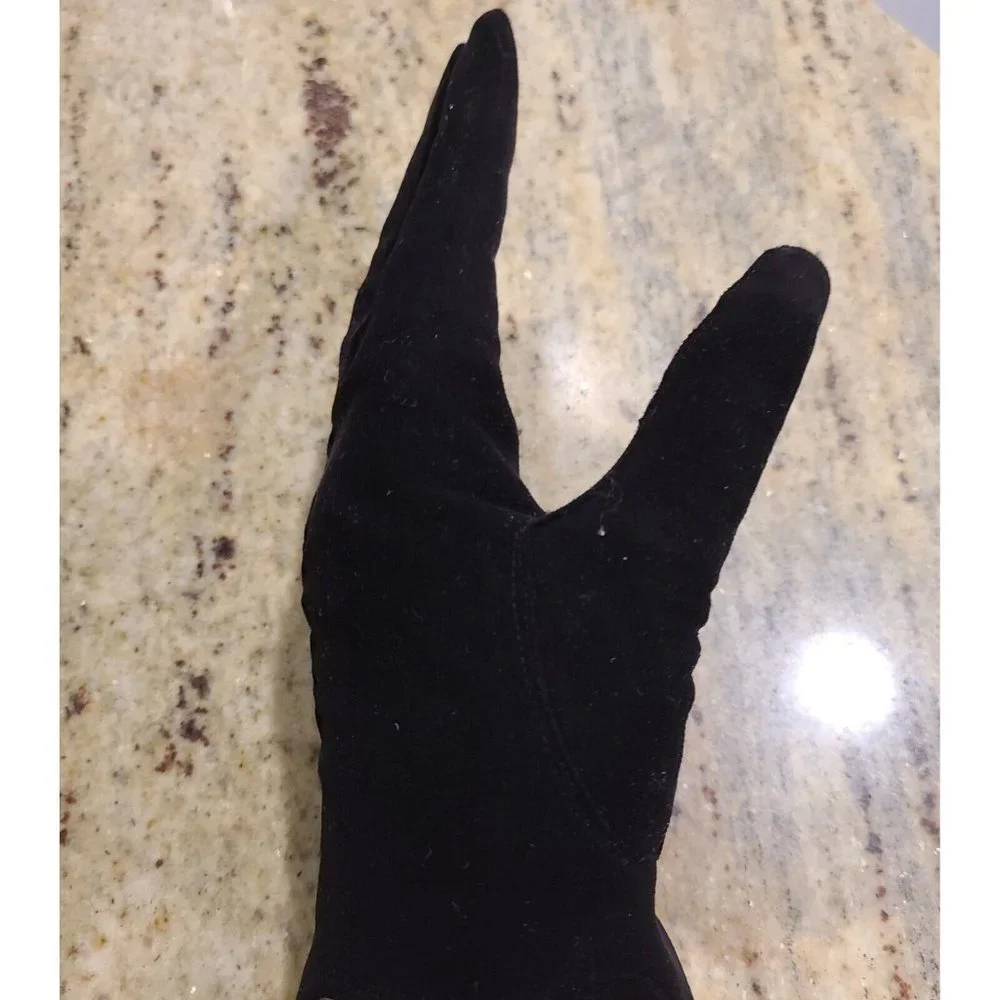 Vintage Size M 7 Black Soft Suede Leather Formal 8.5